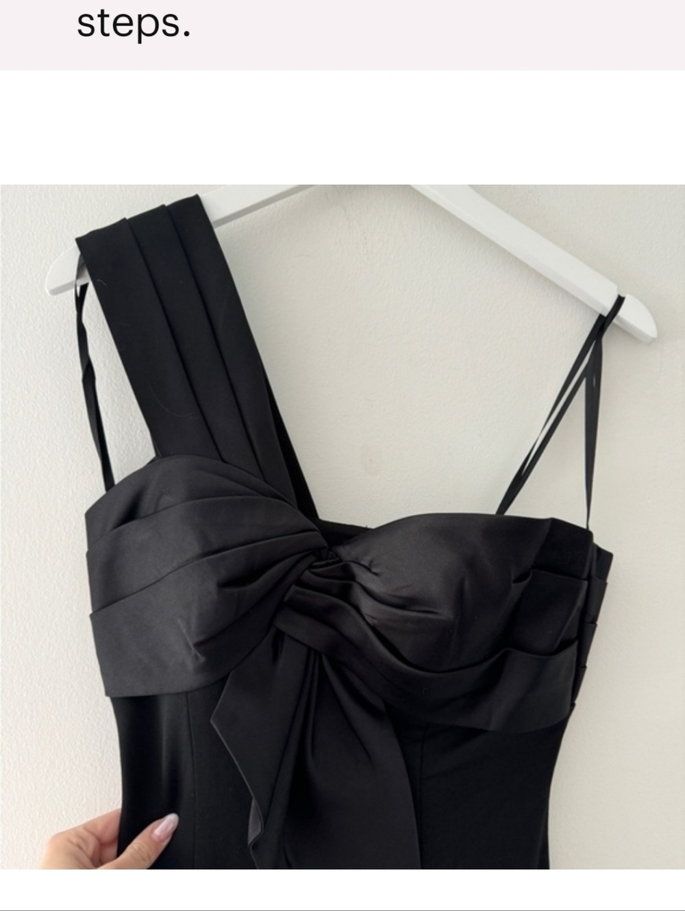 MAC DUGGAL Black One Shoulder Draped Trumpet Gown